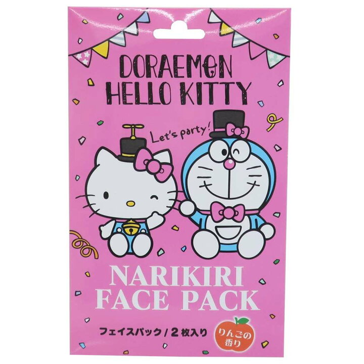 楽天市場 ドラえもんxハローキティ フェイスパック 2枚セット 顔用 保湿シート りんごの香り サンリオ あすなろ舎 スキンケア キャラクター グッズ メール便可 シネマコレクション キャラクターのシネマコレクション