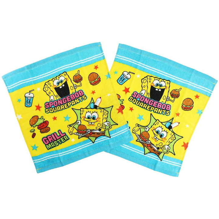 楽天市場 スポンジボブ ハンドタオル プリント ウォッシュタオル 2枚セット デリバリー 林タオル 汗拭きタオル キャラクター グッズ メール便可 シネマコレクション キャラクターのシネマコレクション