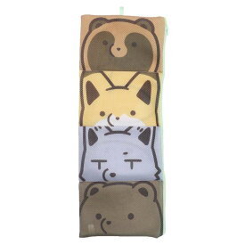 ＼期間限定SALE価格／【ポイント10倍 & クーポン！】4ポケット ランドリーポーチ 洗濯ネット タヌキとキツネ フェイス LINEクリエンターズ アイプランニング 新生活準備雑貨 かわいい プレゼント