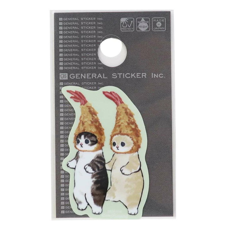 楽天市場 ねこ 防水シール ダイカット耐水ミニステッカー エビ天 Mofusand モフサンド ゼネラルステッカー かわいい キャラクター グッズ メール便可 シネマコレクション キャラクターのシネマコレクション