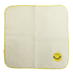 スマイリーフェイス ミニタオル ワンポイント 刺繍 ハンカチタオル イエロー Smiley Face オクタニコーポレーション 汗拭きタオル キャラクター グッズ メール便可 シネマコレクション プレゼ