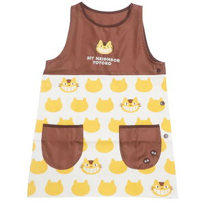となりのトトロ レディース エプロン 割烹着 ネコバスシルエット スタジオジブリ 丸眞 キッチン雑貨 保育士 保母さん かわいい キャラクター グッズ シネマコレクション プレゼント 男の子