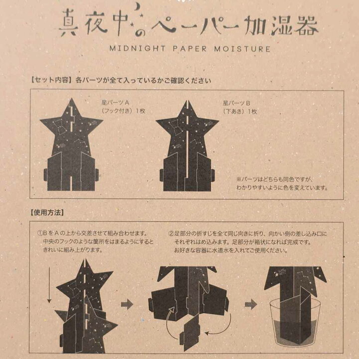 楽天市場】真夜中の雑貨店 紙製加湿器 ペーパー加湿器 ネイビー Green 