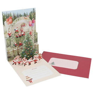 ミニサンタ クリスマスカード ポップアップカード 立体 125020 APJ 封筒付きグリーティングカード Xmas グッズ メール便可 シネマコレクション