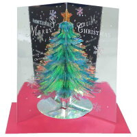 Pop up Card series カード ホログラムハニカムカード グリーンツリー APJ 封筒付きグリーティングカード Xmas グッズ メール便可 シネマコレクション プレゼント 男の子 女の子 ギフト