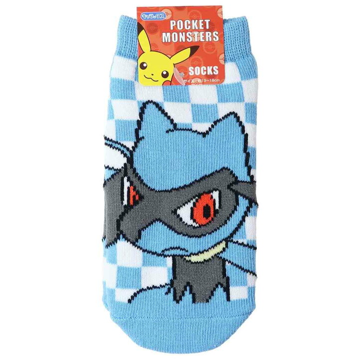 楽天市場 ポケットモンスター 子供用靴下 キッズソックス リオル チェック ポケモン スモールプラネット キャラックス 子ども キャラクター グッズ メール便可 シネマコレクション プレゼント 男の子 女の子 ギフトバレンタイン キャラクターのシネマコレクション
