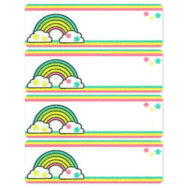 【ポイント10倍 & クーポン！】名前ラベル シール＆アイロン接着ネームラベル 4枚セット レインボー 新入学 お気に入りシリーズ 清原 手芸用品 入園 幼稚園 小学生 キッズ 子ども グッズ メール便可 シネマコレクション