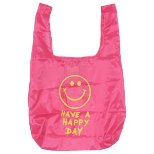 スマイリーフェイス エコバッグ ECO BAG 折りたたみショッピングバッグ SMILE YELLOW PINK Smiley Face オクタニ お買い物かばん かわいい キャラクター グッズ メール便可 シネマコレクション