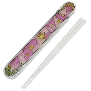 塔の上のラプンツェル おはしセット ステンドグラス風箸箱セット ディズニープリンセス ヤクセル 日本製 ランチ雑貨 キャラクター グッズ メール便可 シネマコレクション