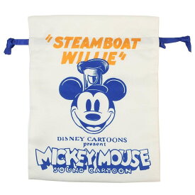 ミッキーマウス 巾着袋 トラベル巾着 きんちゃくポーチ D100 蒸気船ウィリー ディズニー スモールプラネット 旅行仕分け袋 キャラクター グッズ メール便可 シネマコレクション