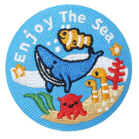 【ポイント10倍 & クーポン！】缶バッジ 刺しゅう缶バッジ 水族館 エイコー コレクション雑貨 グッズ メール便可 シネマコレクション