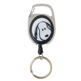 【ポイント10倍 & クーポン！】スヌーピー リール付きキーホルダー メタリール フェイスのぞき ピーナッツ ナカジマ 伸びるキーリング キャラクター グッズ メール便可 シネマコレクション