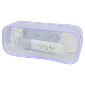 【ポイント10倍 & クーポン！】文房具セット クリアペンポーチ文具ギフトセット パープル クーリア プレゼント 筆箱 ペンケース かわいい グッズ シネマコレクション