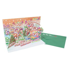 ミニサンタ クリスマスカード ポップアップカード 125173 APJ 封筒付きグリーティングカード Xmas グッズ メール便可 シネマコレクション