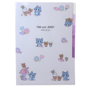 トム&ジェリー ポケットファイル 5インデックスクリアファイル SWEETS PARTY ワーナーブラザース カミオジャパン 新学期準備文具 キャラクター グッズ シネマコレクション