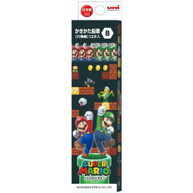 スーパーマリオ 鉛筆 六角軸えんぴつ12本セットB uni 新入学 nintendo 三菱鉛筆 小学生 新学期 書きやすい キャラクター グッズ メール便可 シネマコレクション
