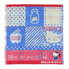 【ポイント10倍 & クーポン！】ハローキティ ミニタオル ジャガードハンカチタオル レトロブロックキティ サンリオ 丸眞 汗拭きタオル キャラクター グッズ メール便可 シネマコレクション