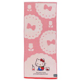 【ポイント10倍 & クーポン！】ハローキティ ロングタオル フェイスタオル セブンティーズチェック サンリオ 丸眞 新生活雑貨 キャラクター グッズ メール便可 シネマコレクション