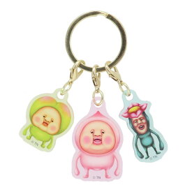 【ポイント10倍 & クーポン！】こびとづかん キーリング 3チャームキーホルダー A ティーズファクトリー アクリルキーホルダー アクキー キャラクター グッズ メール便可 シネマコレクション