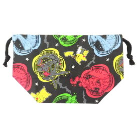 【ポイント10倍 & クーポン！】ポケットモンスター ランチ巾着 ランチ袋 クロ ポケモン マルヨシ 新学期準備雑貨 幼稚園 小学生 キャラクター グッズ メール便可 シネマコレクション