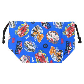 【ポイント10倍 & クーポン！】トミカ ランチ巾着 ランチ袋 ブルー TOMICA マルヨシ 新学期準備雑貨 幼稚園 小学生 キャラクター グッズ メール便可 シネマコレクション