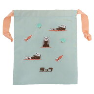 【最大1000円OFFクーポン！】刺繍巾着 巾着袋 アニマル百貨店 ラッコ どうぶつ Green Flash きんちゃくポ…