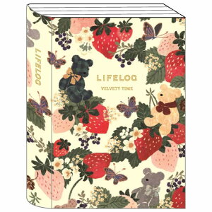 Tomoko Hayashi 日記帳 B7ライフログ いちごとテディベア アニマル クローズピン ギフト雑貨 ガーリーイラスト グッズ メール便可 シネマコレクション