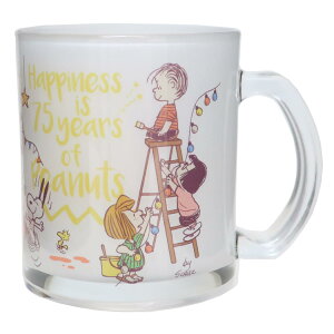 スヌーピー マグカップ ガラスマグ セレブレーション ピーナッツ75th ピーナッツ 金正陶器 食器 かわいい キャラクター グッズ シネマコレクション