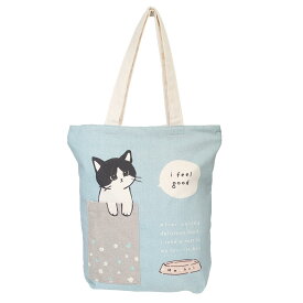 トートバッグ 前ポケットトートバッグ まめはち ねこ ミントイン かわいい 手提げかばん グッズ シネマコレクション