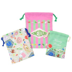 【ポイント10倍 & クーポン！】ハリーポッター 巾着袋 3P巾着 ハニーデュークス ワーナーブラザース マリモクラフト 小物入れ 映画キャラクター グッズ メール便可 シネマコレクション