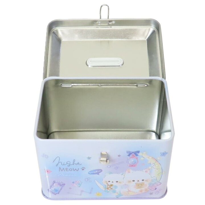 楽天市場】貯金箱 カギ付き缶バンク ナイトミャウ クーリア プレゼント 