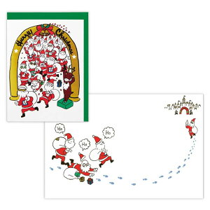 クリスマスカード 二つ折りカード おっサンタマラソン 日本ホールマーク Xmas メッセージカード グッズ メール便可 シネマコレクション