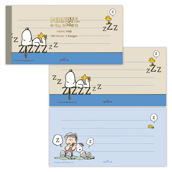 【最大1000円OFFクーポン！】スヌーピー メモ帳 メモパッド Peanuts All Good SNAG REST ピーナッツ 日本ホールマーク 事務用品 伝言 キャラクター グッズ メール便可 シネマコレクション
