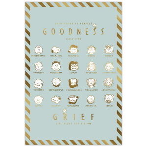 スヌーピー POSTCARD ポストカード SN箔AG 75th善と悲しみ ピーナッツ 日本ホールマーク 絵葉書 キャラクター グッズ メール便可 シネマコレクション