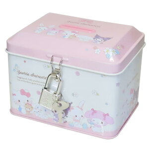サンリオキャラクターズ 貯金箱 カギ付き缶バンク ふわふわぬいぐるみハグ サンリオ ティーズファクトリー プレゼント キャラクター グッズ シネマコレクション