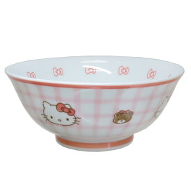 ハローキティ 丼 染付どんぶり チェック サンリオ 金正陶器 日本製食器 キャラクター グッズ シネマコレクション