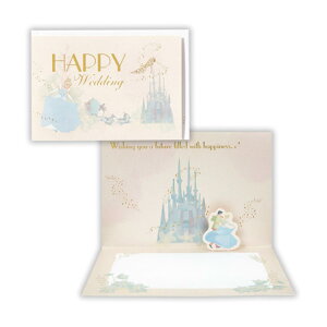 シンデレラ グリーティングカード 結婚お祝い 立体カード DNシンデレラ2 ディズニープリンセス 日本ホールマーク ウェディングカード キャラクター メッセージカード グッズ メール便可 シ