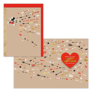 ミッキーマウス グリーティングカード 誕生お祝い DNUS ミッキー ハート ディズニー 日本ホールマーク バースデーカード キャラクター メッセージカード グッズ メール便可 シネマコレクシ