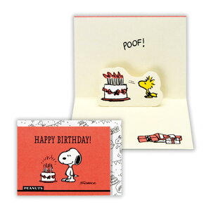スヌーピー ミニカード 誕生お祝い 立体カード SNレッドケーキ2 ピーナッツ 日本ホールマーク バースデーカード キャラクター メッセージカード グッズ メール便可 シネマコレクション