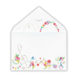 【ポイント10倍 & クーポン！】封筒 レターパッド用封筒 フラワリーミュージック2 日本ホールマーク 手紙 おしゃれ グッズ メール便可 シネマコレクション