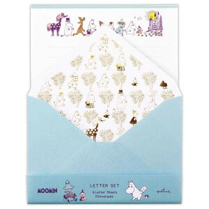 ムーミン 手紙セット レターセット MOHNグリーン Happy in Nature 北欧 日本ホールマーク 便箋&封筒 キャラクター かわいい グッズ メール便可 シネマコレクション