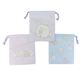 ふんわりねころん 巾着袋 巾着S 3枚セット 高波クリエイト マルチポーチ 子供 コップ袋 キャラクター グッズ メール便可 シネマコレクション