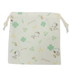 【ポイント10倍 & クーポン！】スヌーピー 巾着袋 フラット巾着 クローバー ピーナッツ マリモクラフト きんちゃくポーチ 小物入れ かわいい キャラクター グッズ メール便可 シネマコレクション