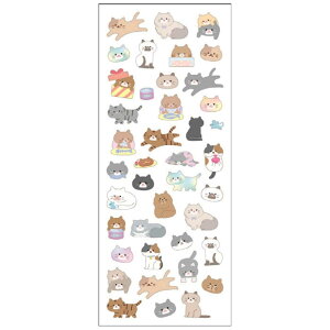 シールシート 貼ってはがせるフィルムシール ねこ クローズピン デコレーション 手帳デコ DECOシール グッズ メール便可 シネマコレクション