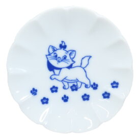 おしゃれキャット マリー 小皿 豆皿 ディズニー 三郷陶器 小粋染付 キャラクター グッズ メール便可 シネマコレクション