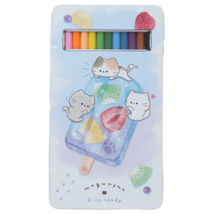 色鉛筆 缶ケース入12色色鉛筆 もぐにゃん アイスキャンディ カミオジャパン 新学期準備文具 かわいい グッズ メール便可 シネマコレクション
