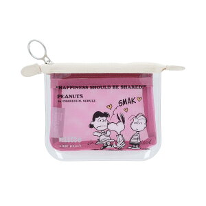 スヌーピー ミニポーチ クリアポーチミニ フラット mitte PNAT11 ピンク ピーナッツ サンスター文具 小物入れ キャラクター グッズ メール便可 シネマコレクション