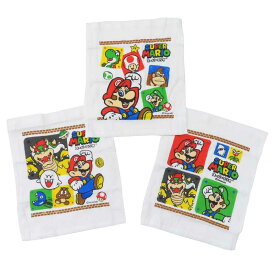 スーパーマリオ おしぼりセット おしぼりタオル 3P スケーター ハンドタオル キャラクター グッズ シネマコレクション