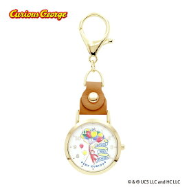 【最大1000円OFFクーポン！】レザーKCウォッチ キーホルダー時計 おさるのジョージ BR フィールドワーク プレゼント 女性 レディースウォッチ かわいい 絵本メール便可