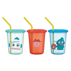 ハンギョドン 蓋付きプラコップ ストロー付タンブラー 3個セット 320ml サンリオ スケーター フタ付きコップ キャラクター グッズ シネマコレクション